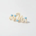 Heart Charm Hair Claw Clip - Beige Heart Claw Clip #F-644