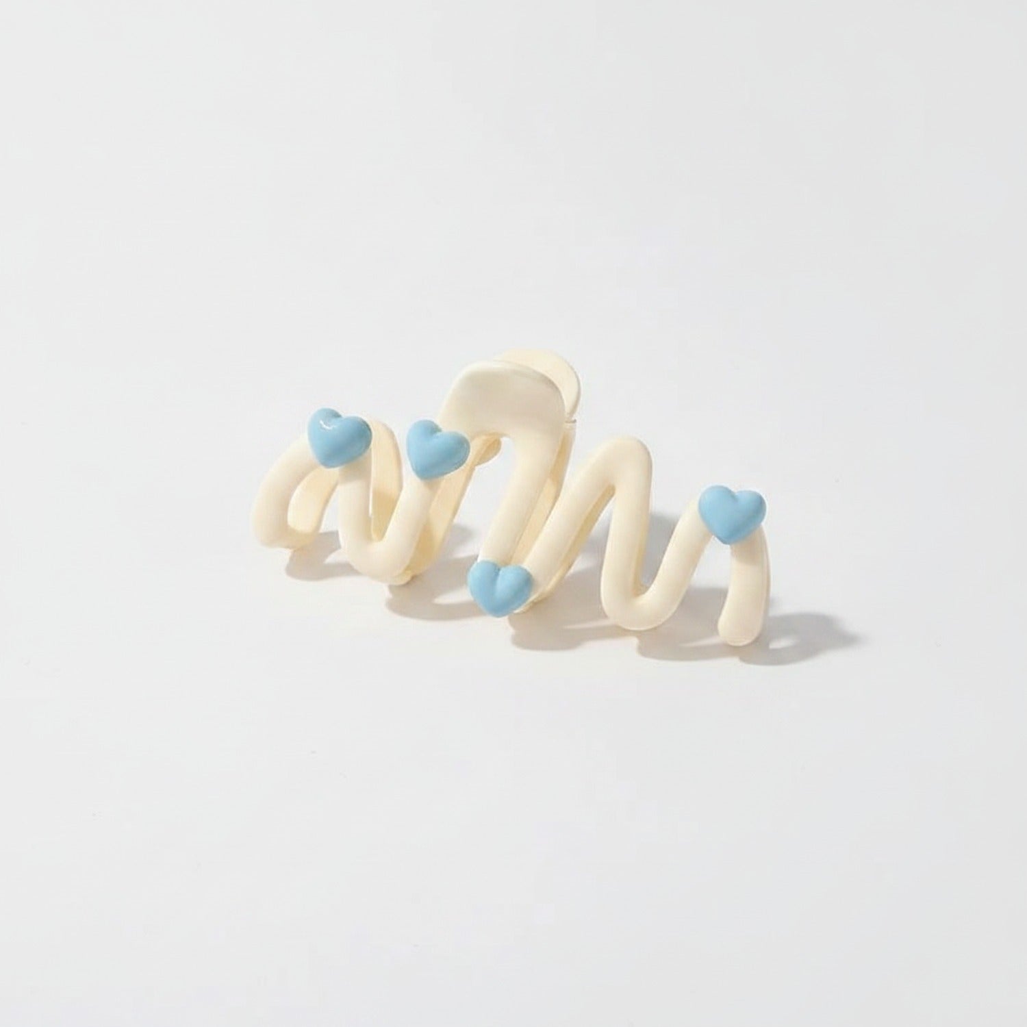 Heart Charm Hair Claw Clip - Beige Heart Claw Clip #F-644