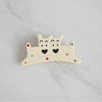 Cream Reindeer Hair Claw With Rhinestones – hair accessories (view 2)
