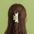 Cream Reindeer Hair Claw With Rhinestones – hair accessories (view 3)