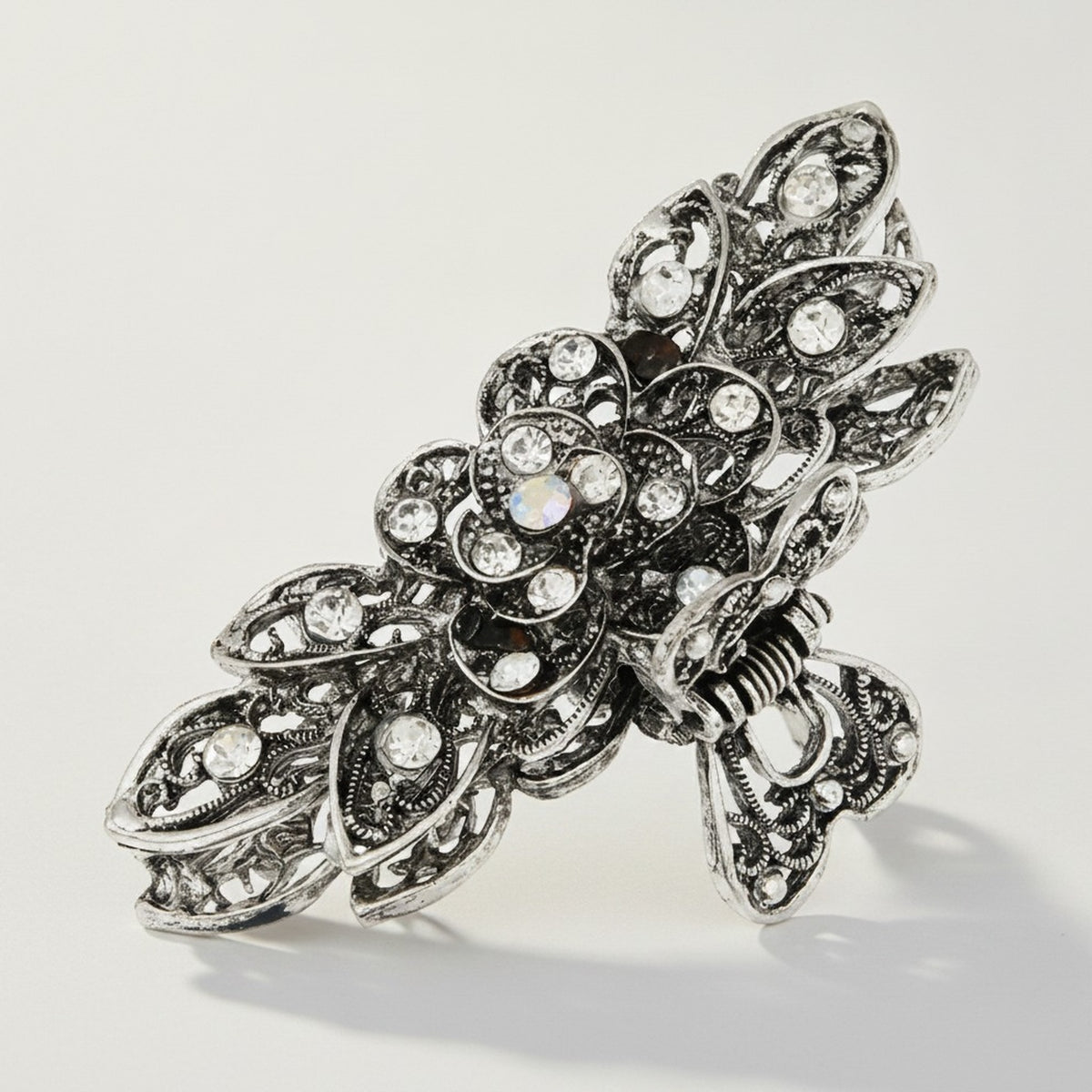 Elegant Floral Rhinestone Hair Claw Clip – hair accessories (view 2)