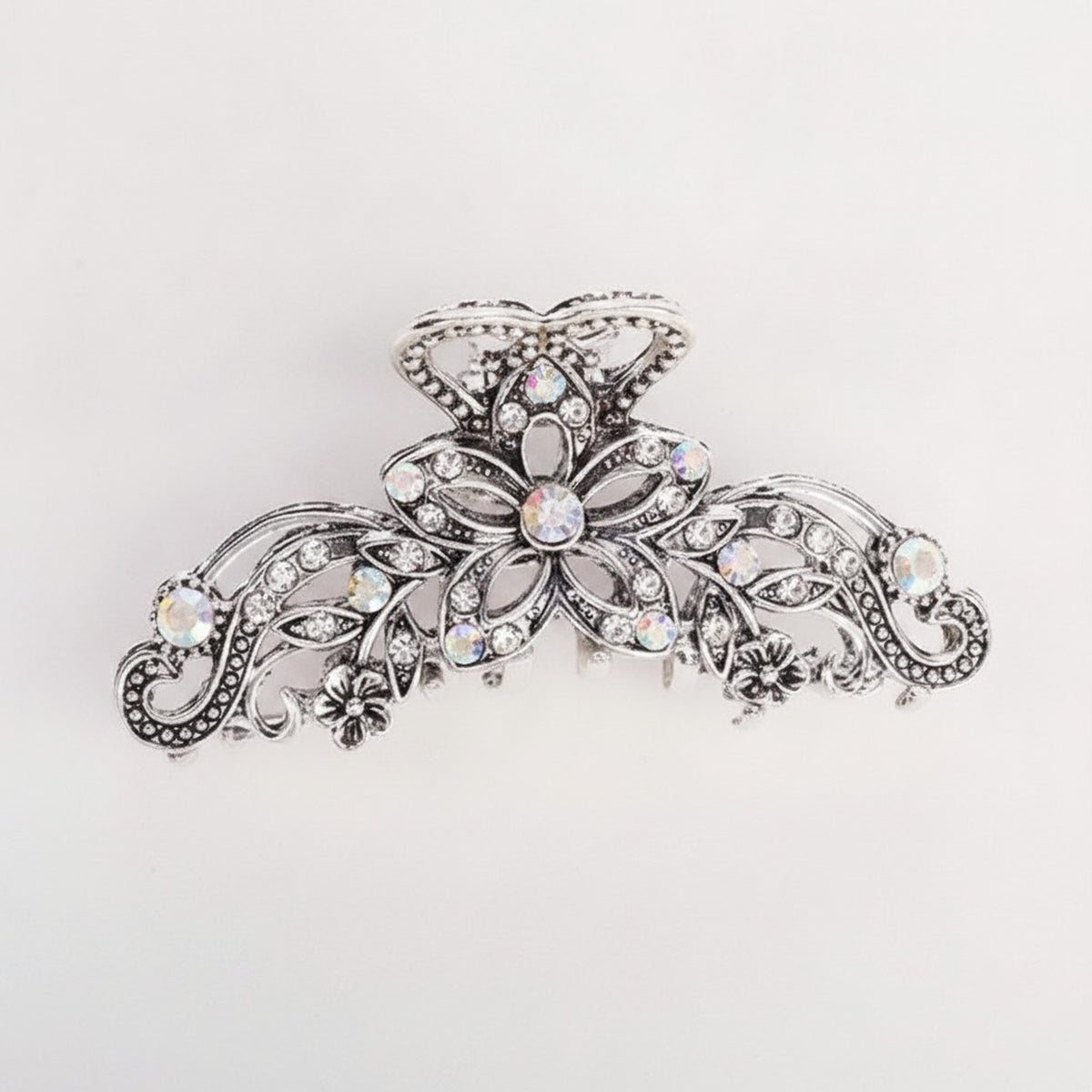 Elegant Rhinestone Floral Hair Claw Clip – hair accessories (view 2)