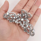 Elegant Rhinestone Floral Hair Claw Clip – hair accessories (view 4)