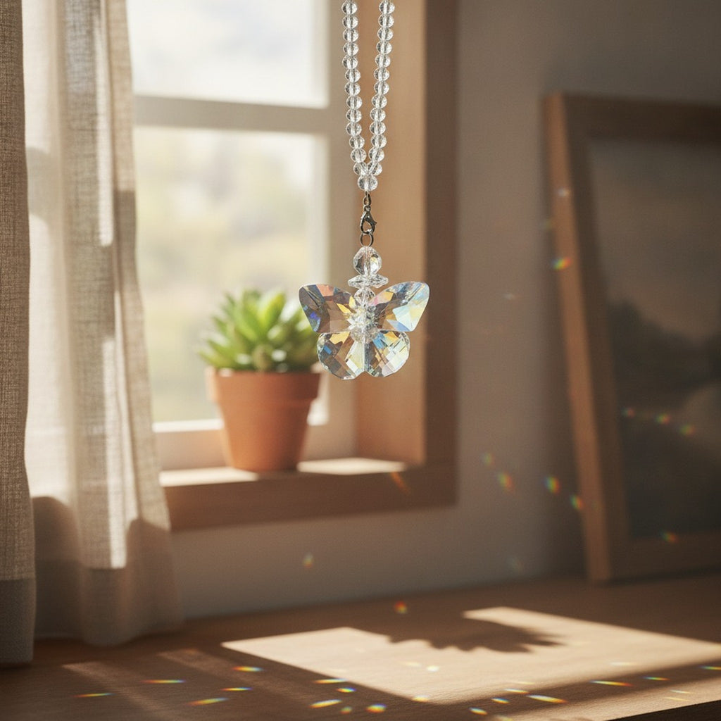 Crystal Butterfly Suncatcher Hanging Charm – novelty & toys (view 4)