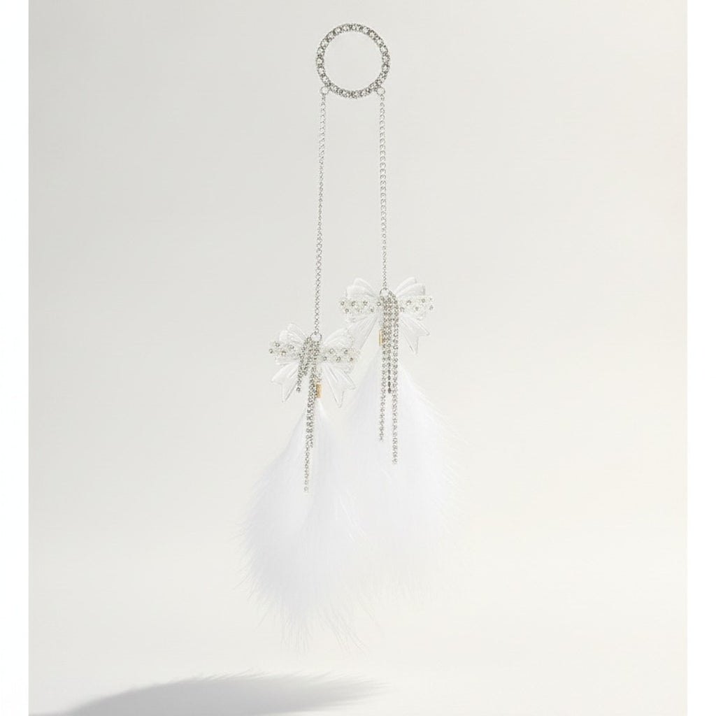 Sparkly Feather Bow Dangle Charm – jewelry (view 1)