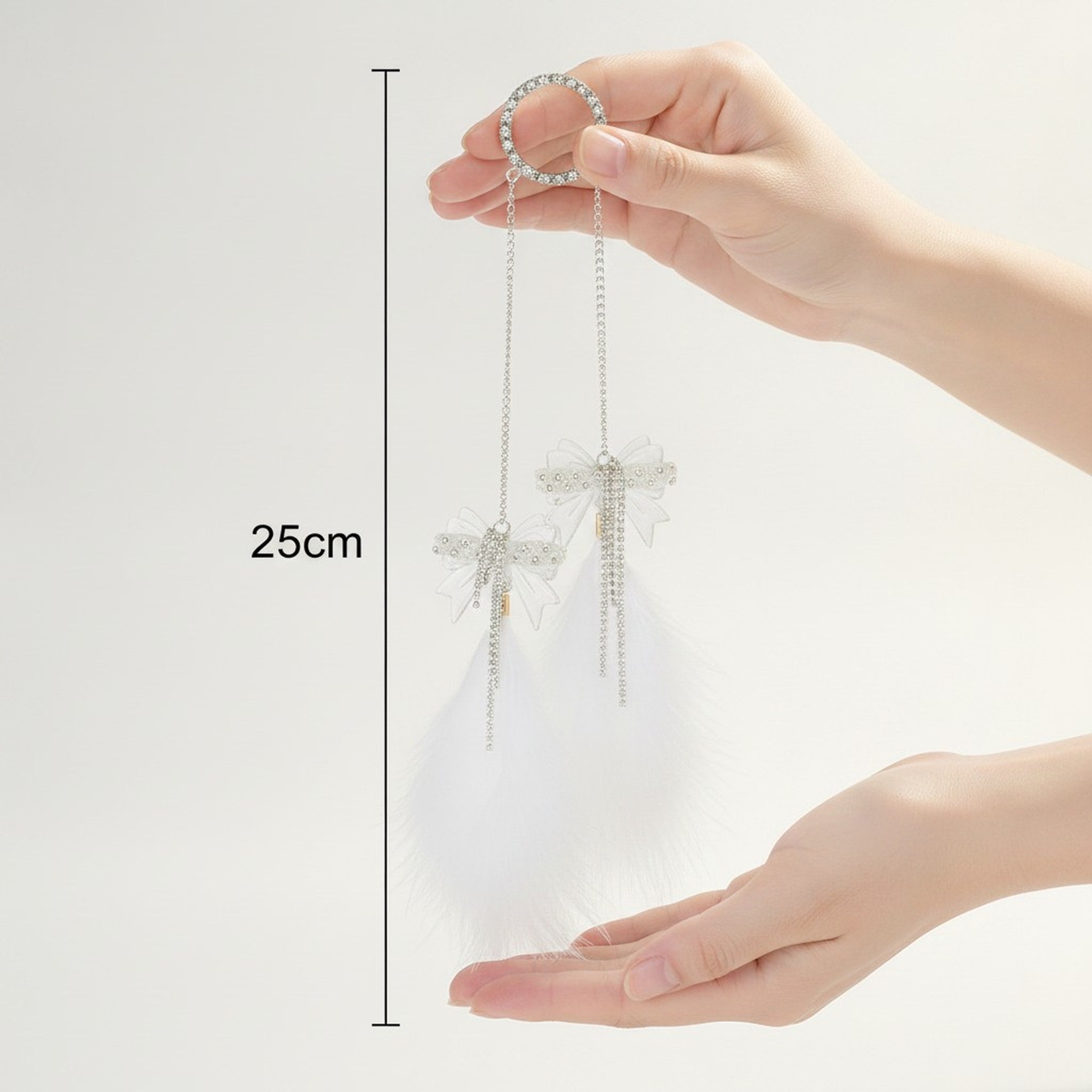 Sparkly Feather Bow Dangle Charm – jewelry (view 4)
