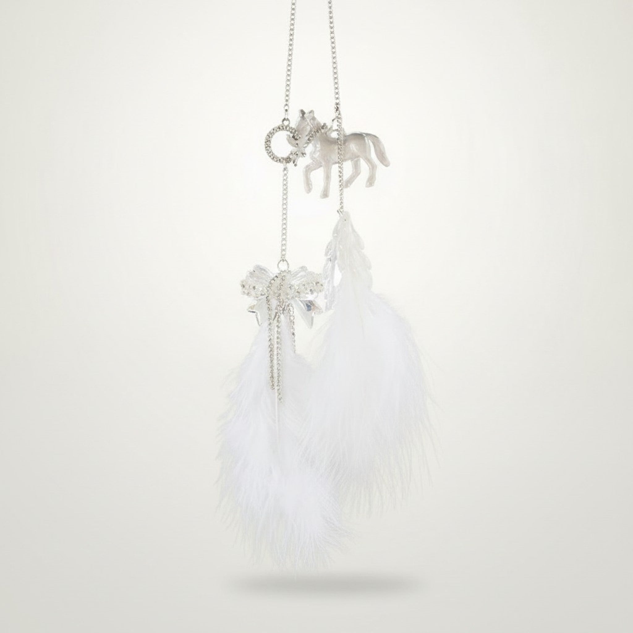 Sparkly Feather Bow Dangle Charm – jewelry (view 2)
