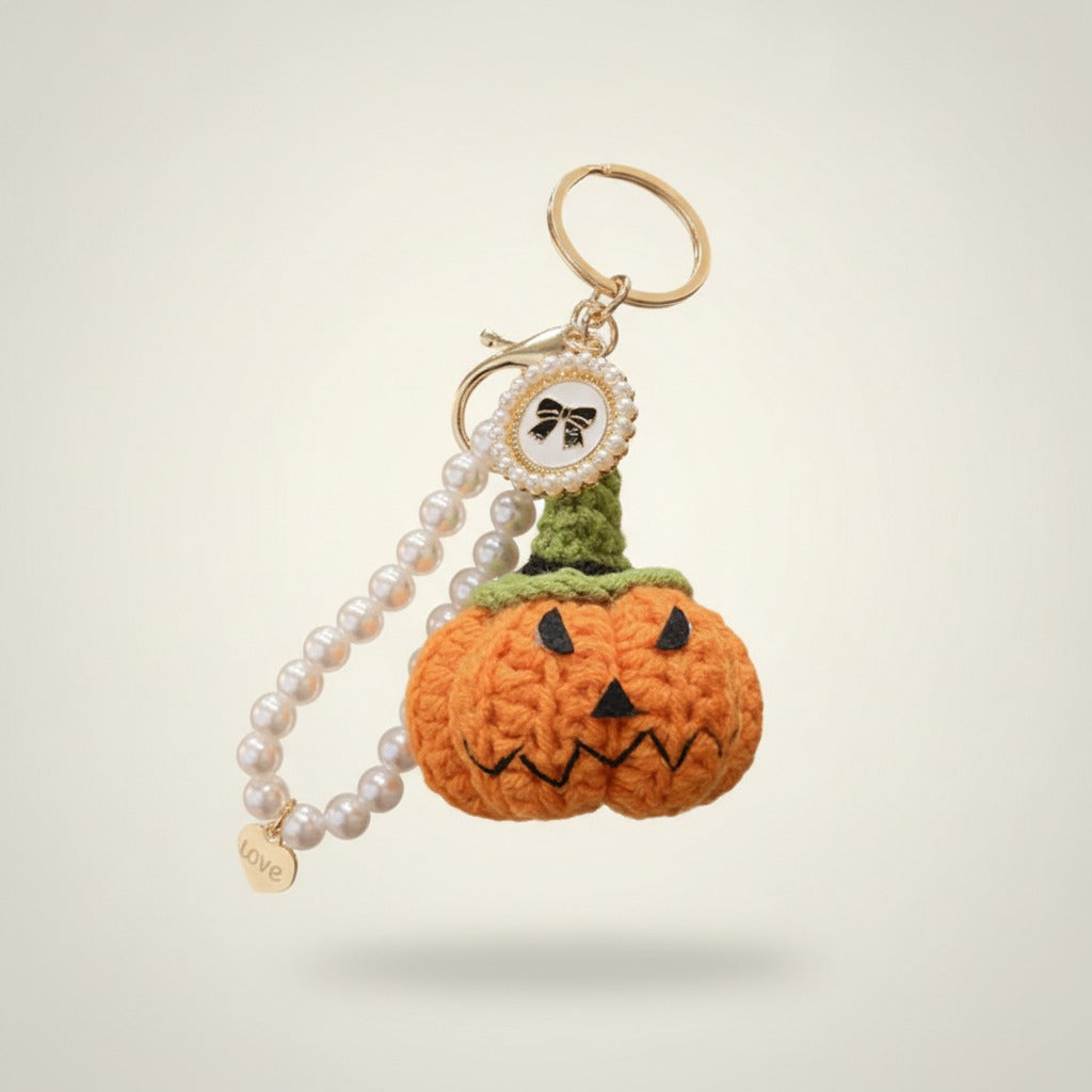 Cute Crochet Pearl Charm Keychain – novelty & toys (view 3)