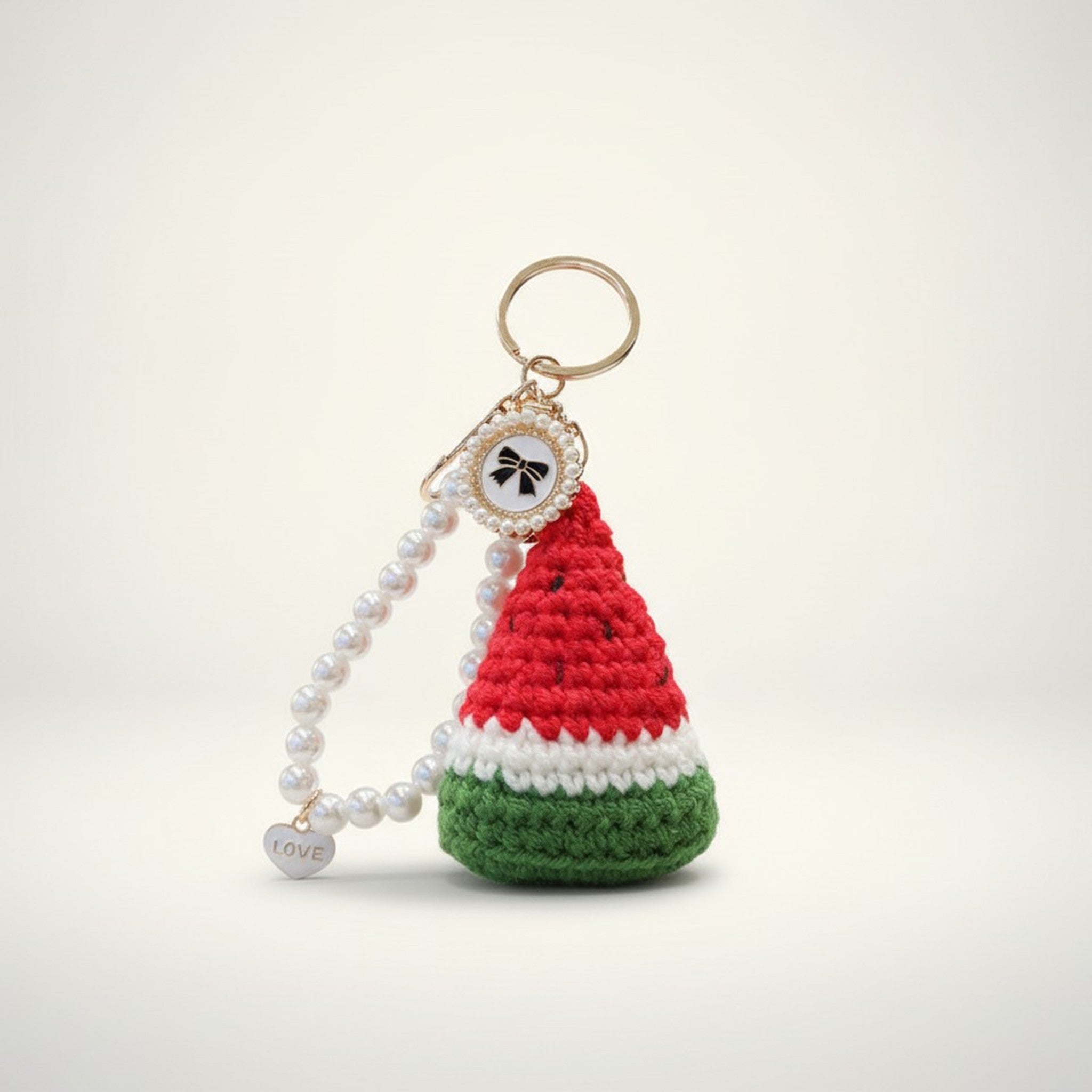 Cute Crochet Pearl Charm Keychain – novelty & toys (view 5)