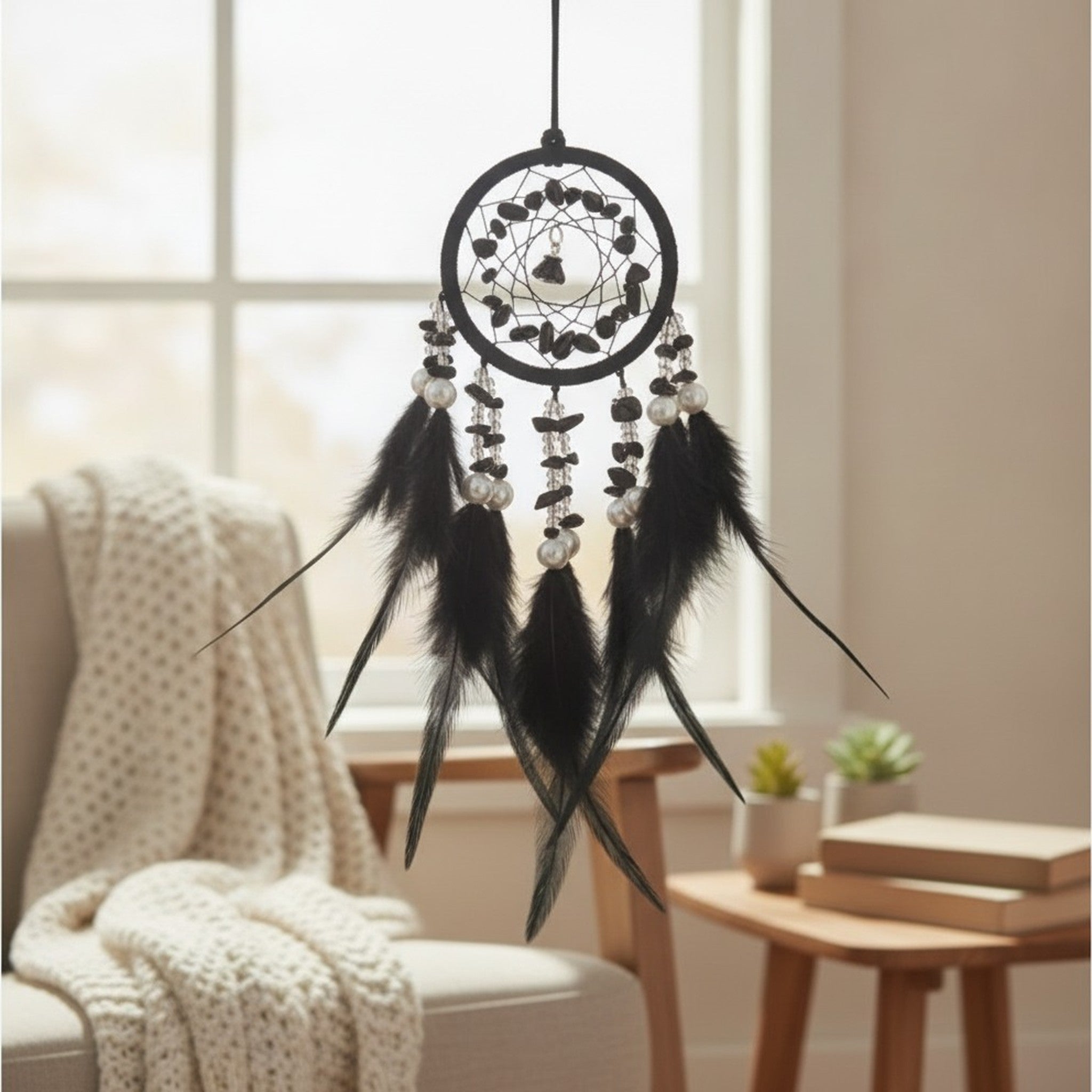 Crystal Feather Dream Catcher Car Charm – novelty & toys (view 4)
