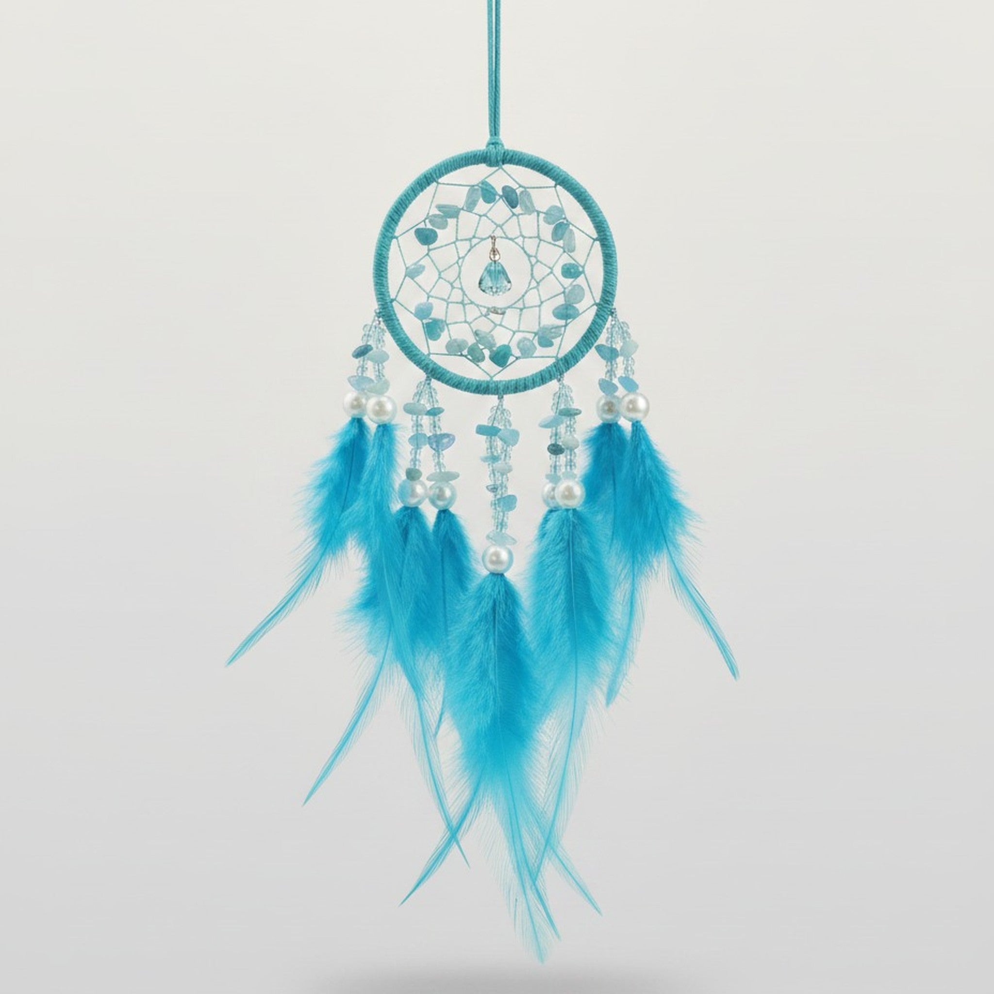 Crystal Feather Dream Catcher Car Charm – novelty & toys (view 2)