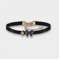 Black Butterfly Charm Choker Bracelet Set