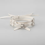 White Leather Choker Ring With Bow – jewelry (view 1)