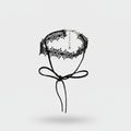 Black Lace Choker Ring Set With Ribbon Tie