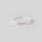 White Lace Choker With Pink Ribbon Bow