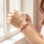 Hot Pink Cord Letter Charm Bracelet