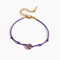 Hot Cord Letter Charm Bracelet - Purple Gold C – jewelry (view 1)