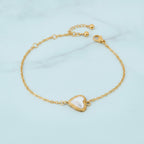 Gold Heart Shell Charm Bracelet – jewelry (view 2)
