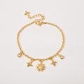 Star Charm Bracelet With Crystals - Gold Star Crystal – jewelry (view 1)