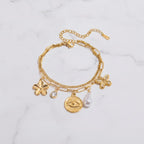 Chain Bracelet With Pearl Charm Charms - Gold Pearl Charm – jewelry (view 2)