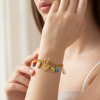 Gold Chain Bracelet With Pearl Charm Charms