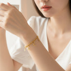 Gold Celestial Charm Bracelet With Crystals