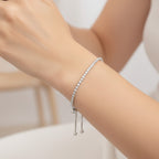 Gold Cubic Zirconia Adjustable Tennis Bracelet