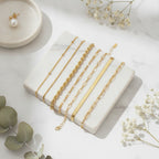 Chain Link Bangle Bracelet Set - S103 Gold – jewelry (view 2)