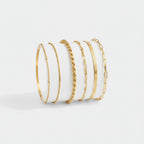 Chain Link Bangle Bracelet Set - S103 Gold
