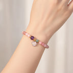 Beaded Bracelet with Purple Amethyst Charm