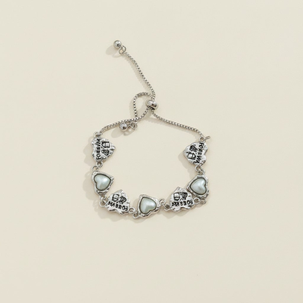 Forever Heart Pearl Charm Bracelet – jewelry (view 1)