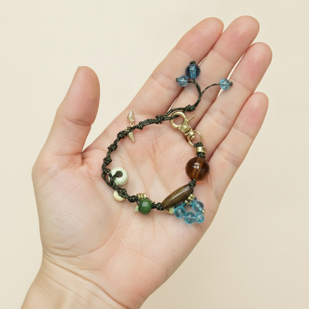 Multi-Color Beaded Charm Bracelet – jewelry (view 3)