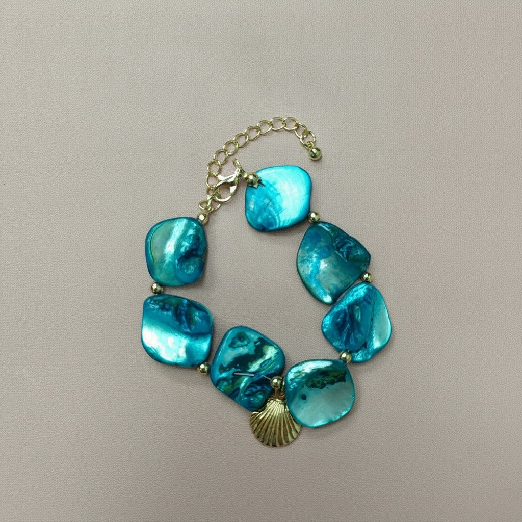 Iridescent Shell Charm Bracelet – jewelry (view 1)