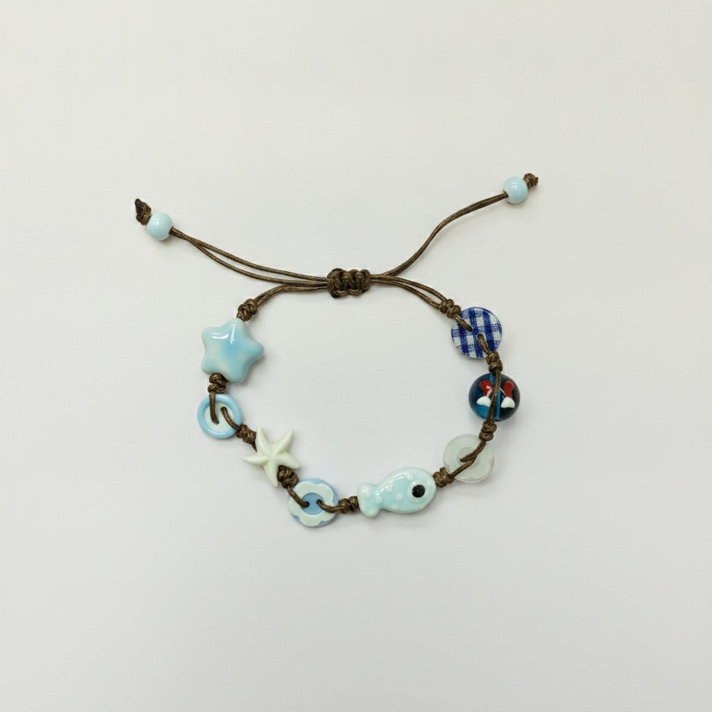 Adjustable Ceramic Sea Life Charm Bracelet – jewelry (view 1)