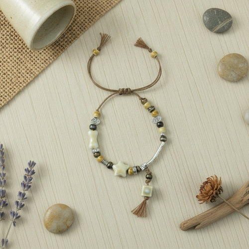 Adjustable Ceramic Beaded Charm Bracelet – jewelry (view 2)
