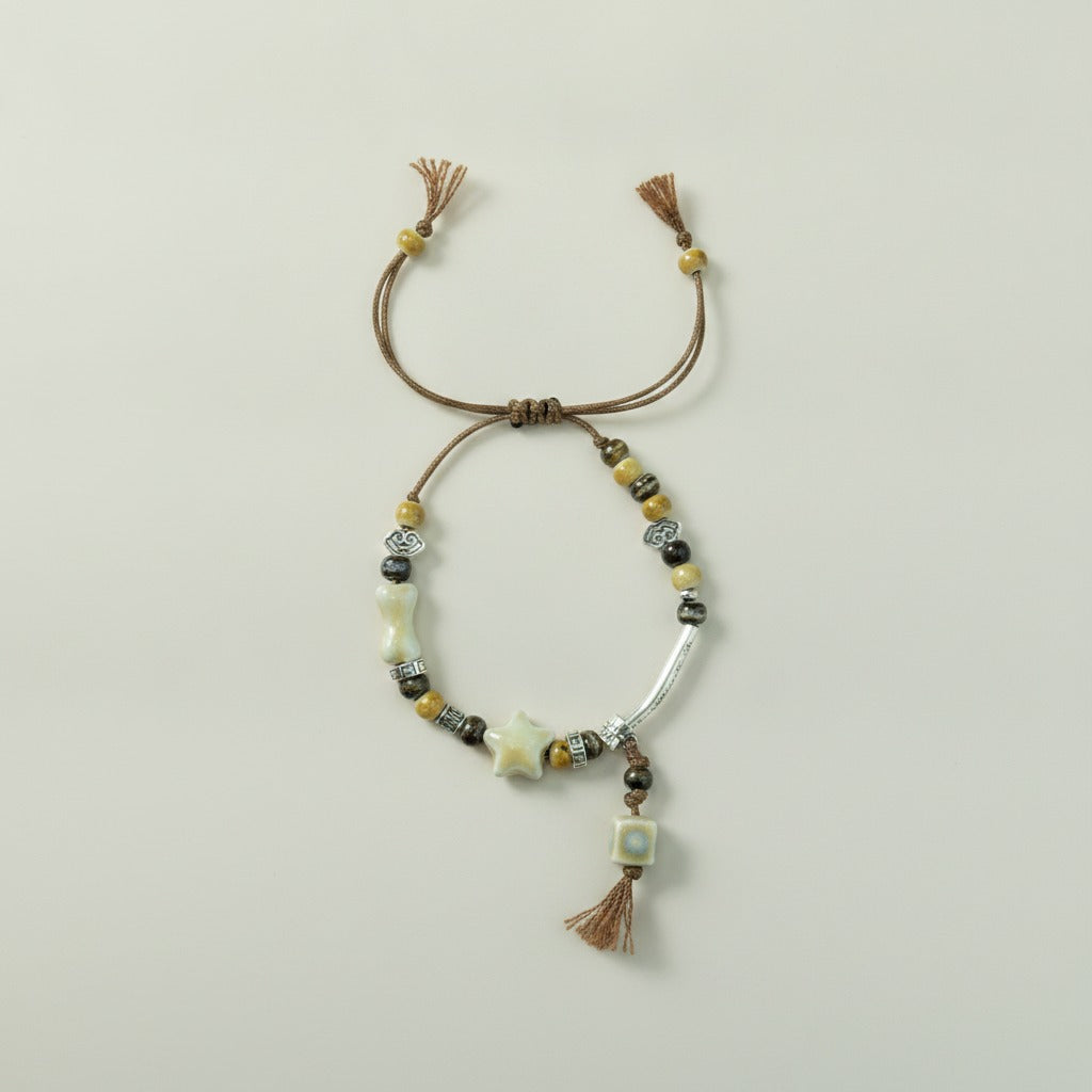 Adjustable Ceramic Beaded Charm Bracelet – jewelry (view 1)