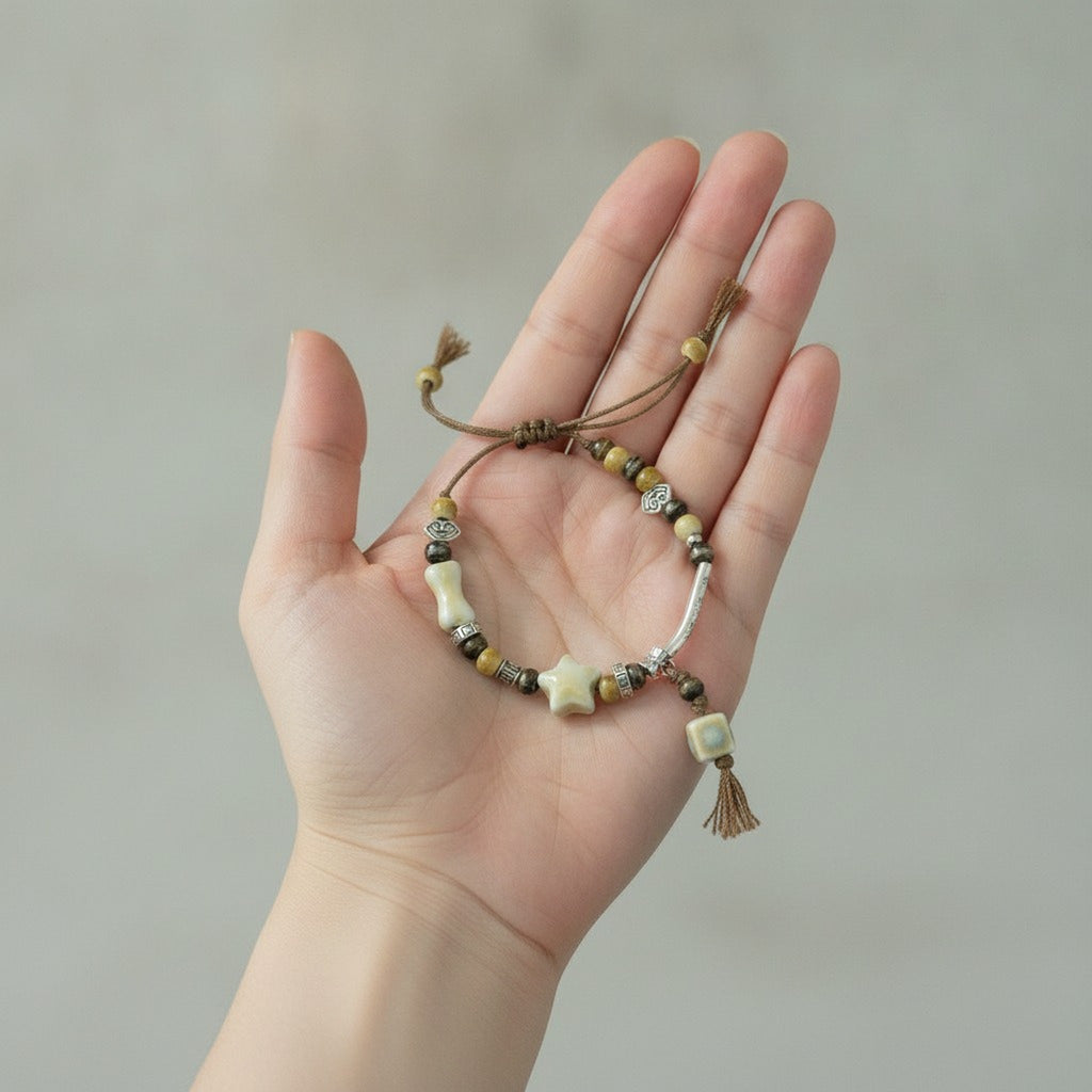 Adjustable Ceramic Beaded Charm Bracelet – jewelry (view 3)