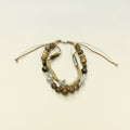 Earthy Toned Beaded Cross Charm Bracelet – jewelry (view 1)