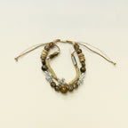 Earthy Toned Beaded Cross Charm Bracelet – jewelry (view 1)