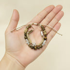 Earthy Toned Beaded Cross Charm Bracelet – jewelry (view 3)