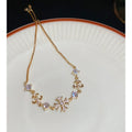 Cross Charm Bracelet With Rhinestones - Bracelet - Gold