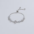 Cross Charm Bracelet With Rhinestones - Silver Bracelet