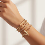 Chain Link Bracelet Set With Toggle Clasp - Gold – jewelry (view 3)