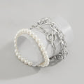 Pearl & Chain Link Bracelet - Silver – jewelry (view 1)