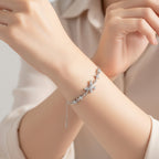 Gold Crystal Star & Flower Chain Bracelet