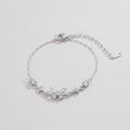 Crystal Star & Flower Chain Bracelet - White Diamond Butterfly Bracelet Silver E2948 – jewelry (view 1)