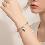 Silver Heart Charm Chain Bracelet