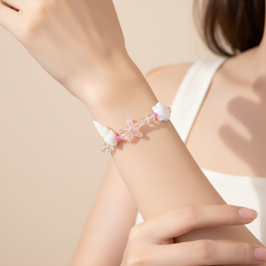 Seashell Starfish Beaded Wish Bracelet