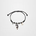 Beaded Cat Charm Bracelet with Flower - Lazy Cat Black – jewelry (view 1)