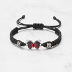 Butterfly Charm Braided Friendship Bracelet - Red Butterfly – jewelry (view 2)